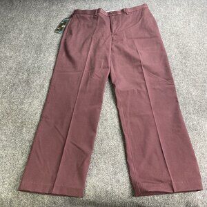 Savane Pants Mens 34x32‎ Actual 34x29 Hemmed Chino Plum Golf Expandable Waist